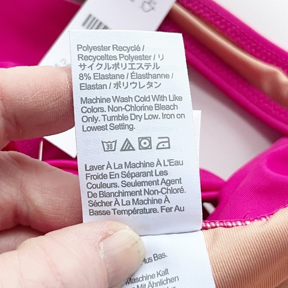 J. Crew NWT‎ Ruched V Neck Swim Dress 20 Fuchsia hot pink one piece skirt modest - Picture 6 of 8